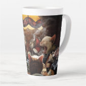 ネコ遊ストランプのポーカー カフェラテマグ (右アングル)