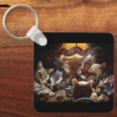 ネコ遊ストランプのポーカー キーホルダー (正面)