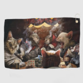 ネコ遊ストランプのポーカー ゴルフタオル (横)