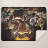 ネコ遊ストランプのポーカー シェルパブランケット (正面(横))