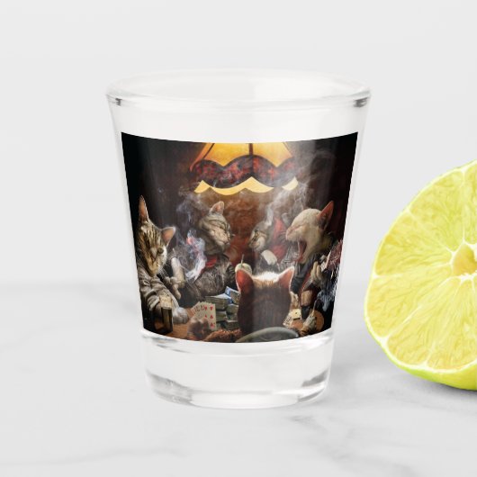 ネコ遊ストランプのポーカー ショットグラス (正面)