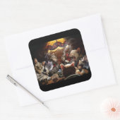 ネコ遊ストランプのポーカー スクエアシール (封筒)