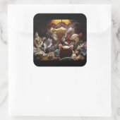 ネコ遊ストランプのポーカー スクエアシール (バッグ)