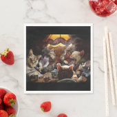 ネコ遊ストランプのポーカー スタンダードランチョンナプキン (インサイチュ)