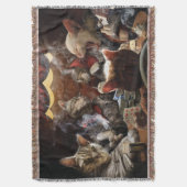 ネコ遊ストランプのポーカー スローブランケット (正面縦)