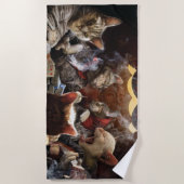 ネコ遊ストランプのポーカー ビーチタオル (正面)