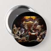 ネコ遊ストランプのポーカー 缶バッジ (正面&裏面)