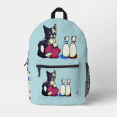 ネコ遊ボーリング プリントバックパック (正面)