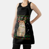 ネコ醜いクリスマスセーター照明サンタ猫クリスマス エプロン (インサイチュ)