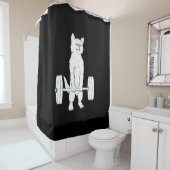 ネコ重量挙げとジム シャワーカーテン (インサイチュ)