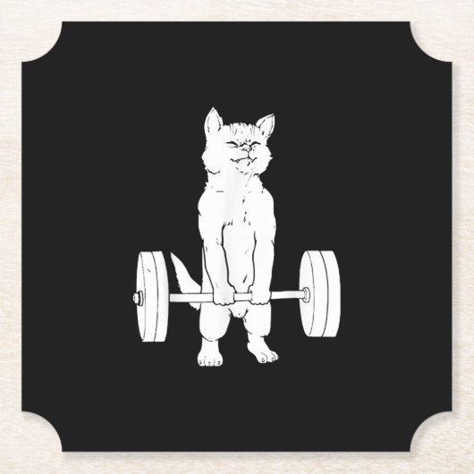 ネコ重量挙げとジム ペーパーコースター (正面)