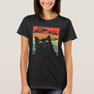 ネコ銀河系キャット宇宙船エイリアンキャットUFO Tシャツ