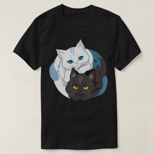 ネコ陰陽 Tシャツ (デザイン正面)