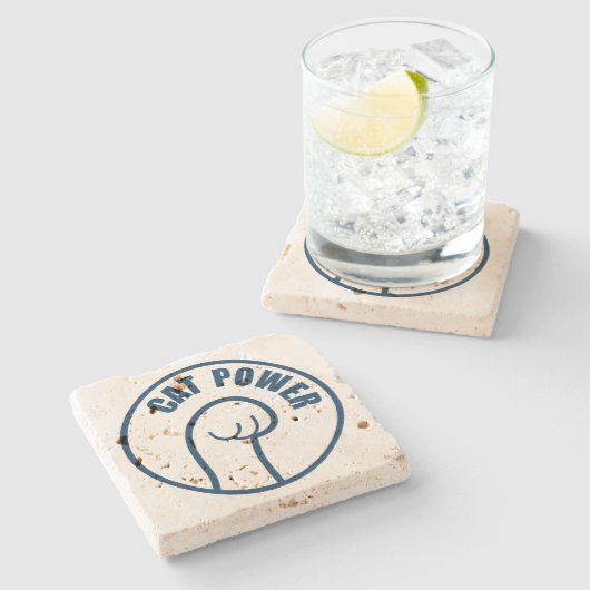 ネコ電源 ストーンコースター (横)