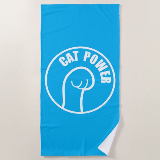 ネコ電源 ビーチタオル (正面)