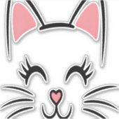ネコ顔ウィスカープリントラブハロウィーン シール (正面)