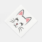 ネコ顔ウィスカープリントラブハロウィーン スタンダードランチョンナプキン (角)