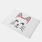 ネコ顔ウィスカープリントラブハロウィーン ドアマット (アングル)