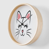 ネコ顔ウィスカープリントラブハロウィーン 壁時計 (傾斜)