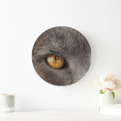 ネコ顔ウォールクロック ラージ壁時計 (ホーム)