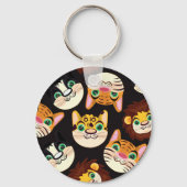 ネコ顔キーチェーン キーホルダー (正面)