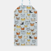 ネコ顔ドードルパターン ギフトタグ (裏面)
