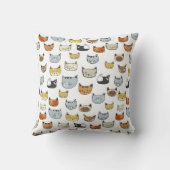 ネコ顔ドードルパターン クッション (裏面)