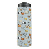 ネコ顔ドードルパターン タンブラー (正面)