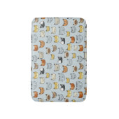 ネコ顔ドードルパターン バスマット (正面縦)