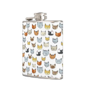 ネコ顔ドードルパターン フラスク (左)