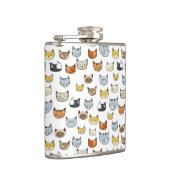 ネコ顔ドードルパターン フラスク (右)