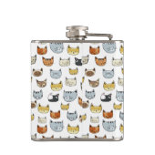 ネコ顔ドードルパターン フラスク (裏面)