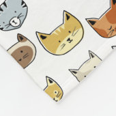 ネコ顔ドードルパターン フリースブランケット (角)