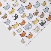 ネコ顔ドードルパターン 薄葉紙 (詳細)