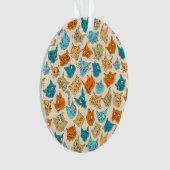 ネコ顔40尾 オーナメント (正面)