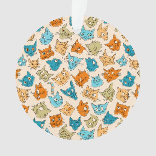 ネコ顔40尾 オーナメント (正面)