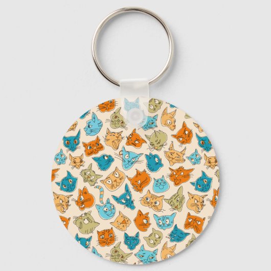 ネコ顔40尾 キーホルダー (正面)