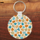 ネコ顔40尾 キーホルダー (正面)