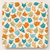 ネコ顔40尾 コースター (正面)