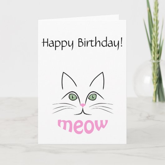 ネコ顔 カード (正面)