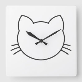 ネコ顔 スクエア壁時計