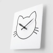 ネコ顔 スクエア壁時計 (傾斜)