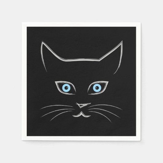 ネコ顔 スタンダードカクテルナプキン (正面)