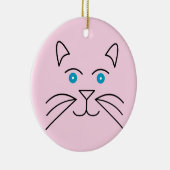 ネコ顔 セラミックオーナメント (右)