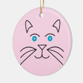 ネコ顔 セラミックオーナメント (左)