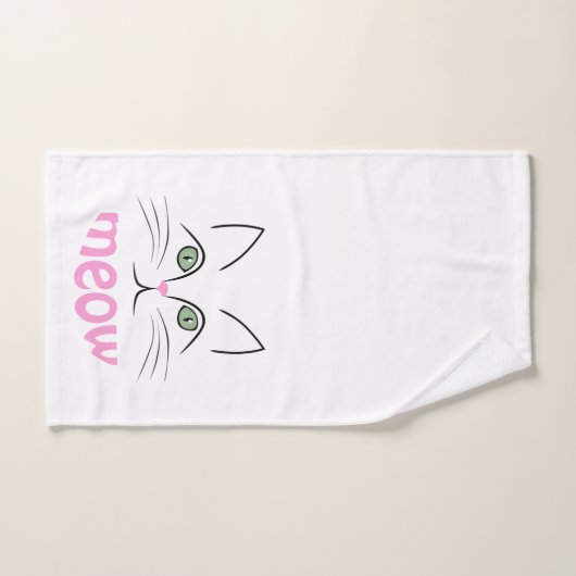 ネコ顔 ハンドタオル (ハンドタオル)