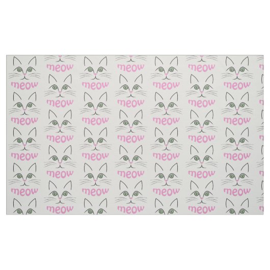 ネコ顔 ファブリック (ファットクウォーター)