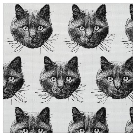 ネコ顔 ファブリック (見本)