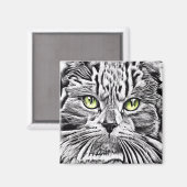 ネコ顔 マグネット (正面/裏面)