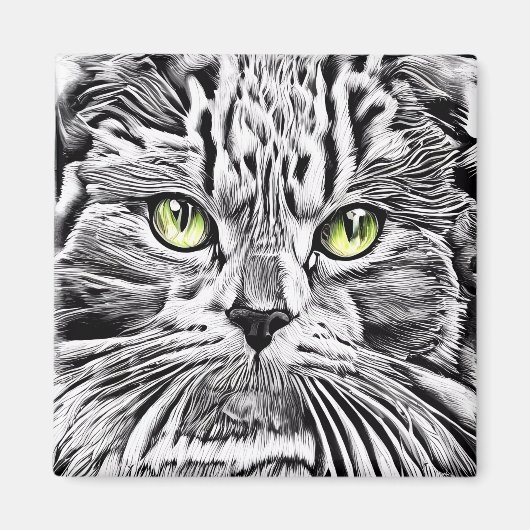 ネコ顔 マグネット (正面)